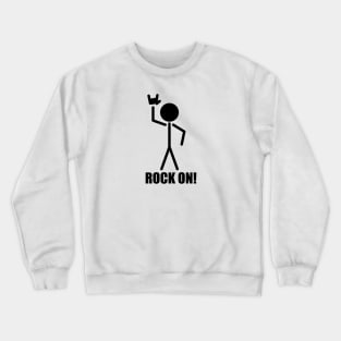 Rock on Hand Sign Stick Figure Crewneck Sweatshirt